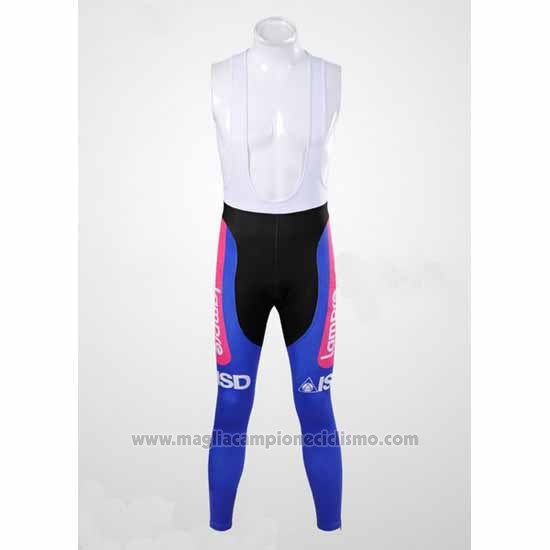 2012 Abbigliamento Ciclismo Lampre ISD Rosa e Celeste Manica Lunga e Salopette